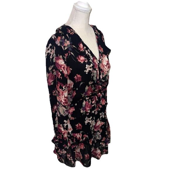 Joie Joada Floral Silk Peplum Ruffle Dress - Picture 3 of 13